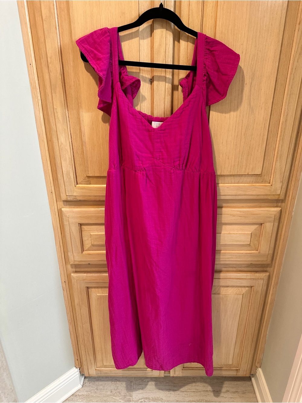 Hot Pink Ruffled Strap Dress